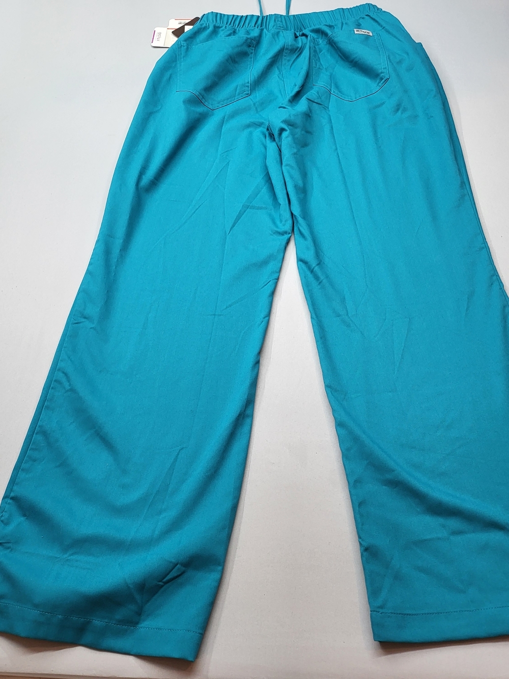 Barco Uniforms Wide-Leg Drawstring Pants in Teal Blue - Picture 9 of 10